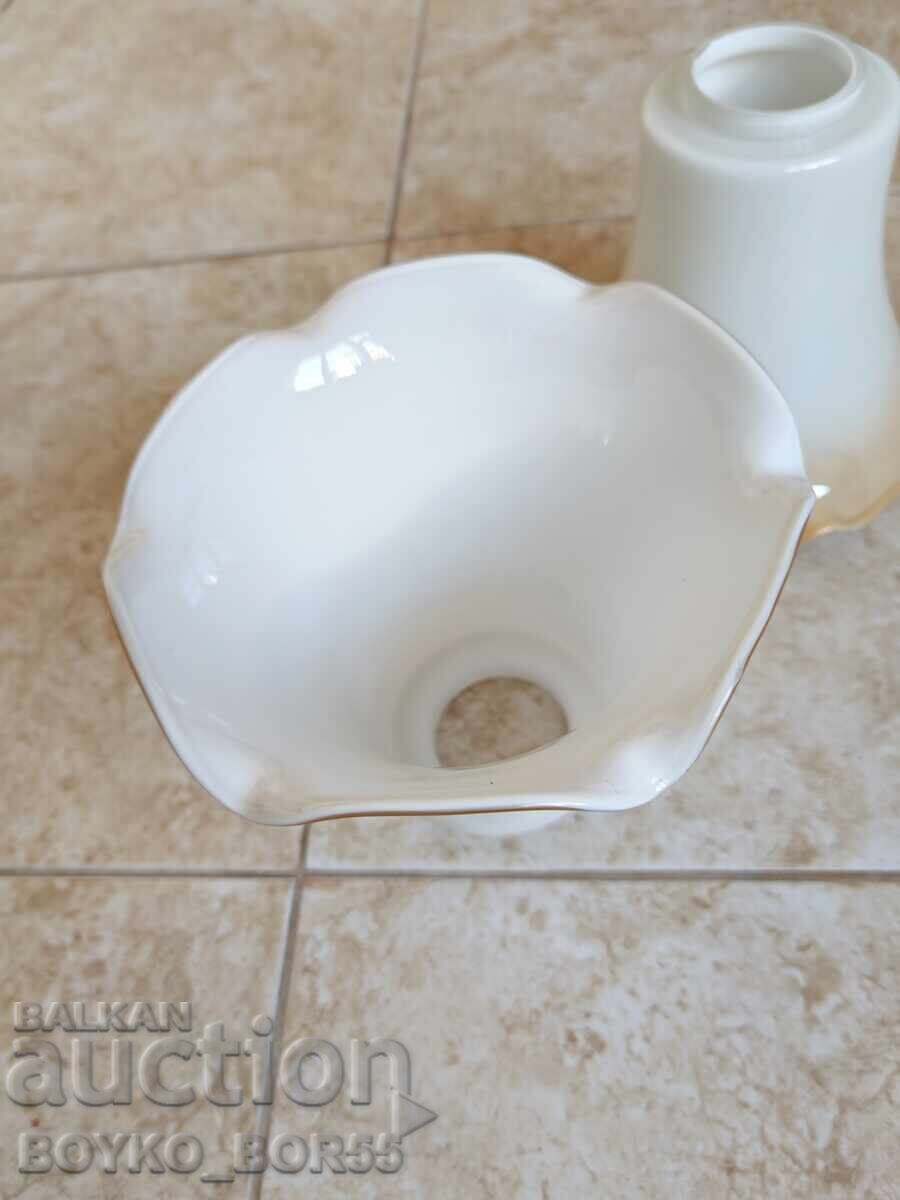 Auction  Two Antique Glass Lamp and Chandelier Shades