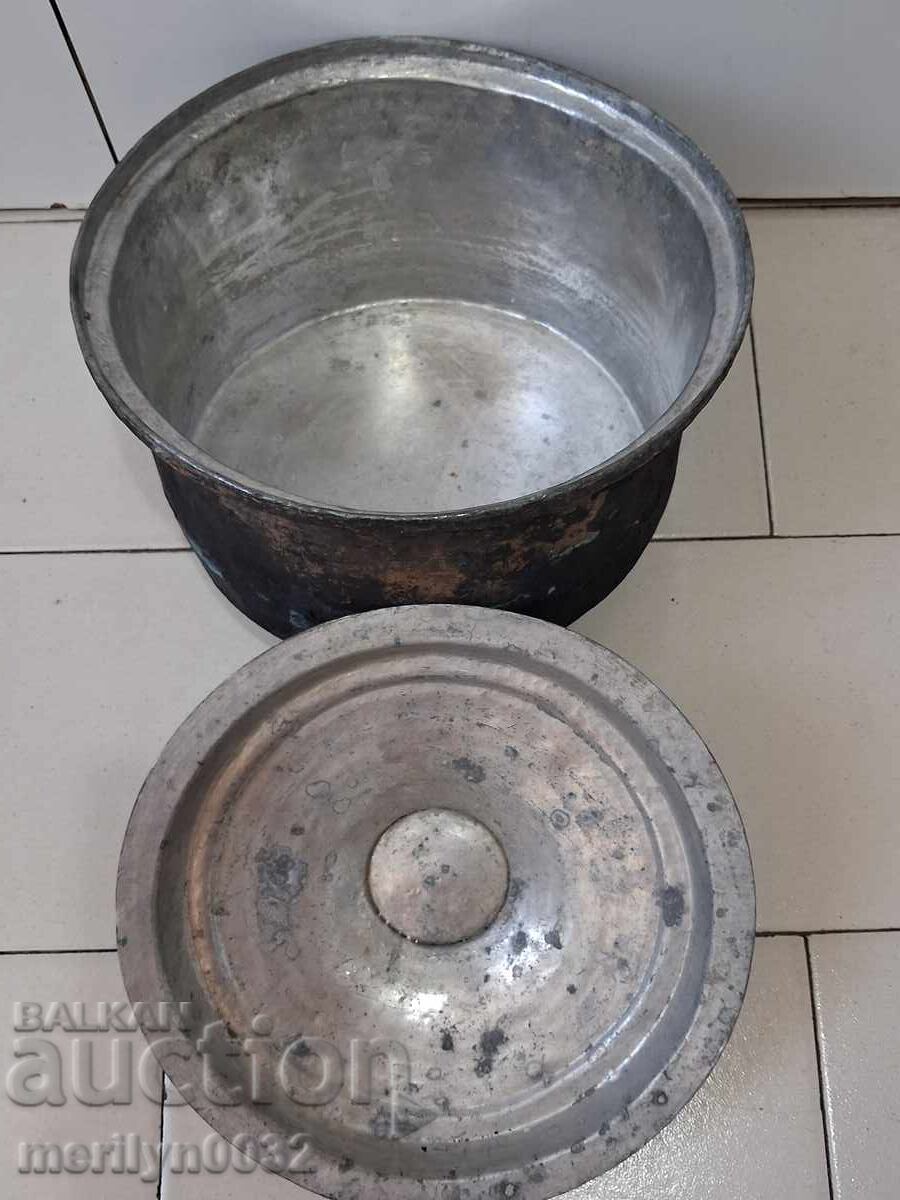 Δημοπρασία Χάλκινη κατσαρόλα με καπάκι, χάλκινο σκεύος