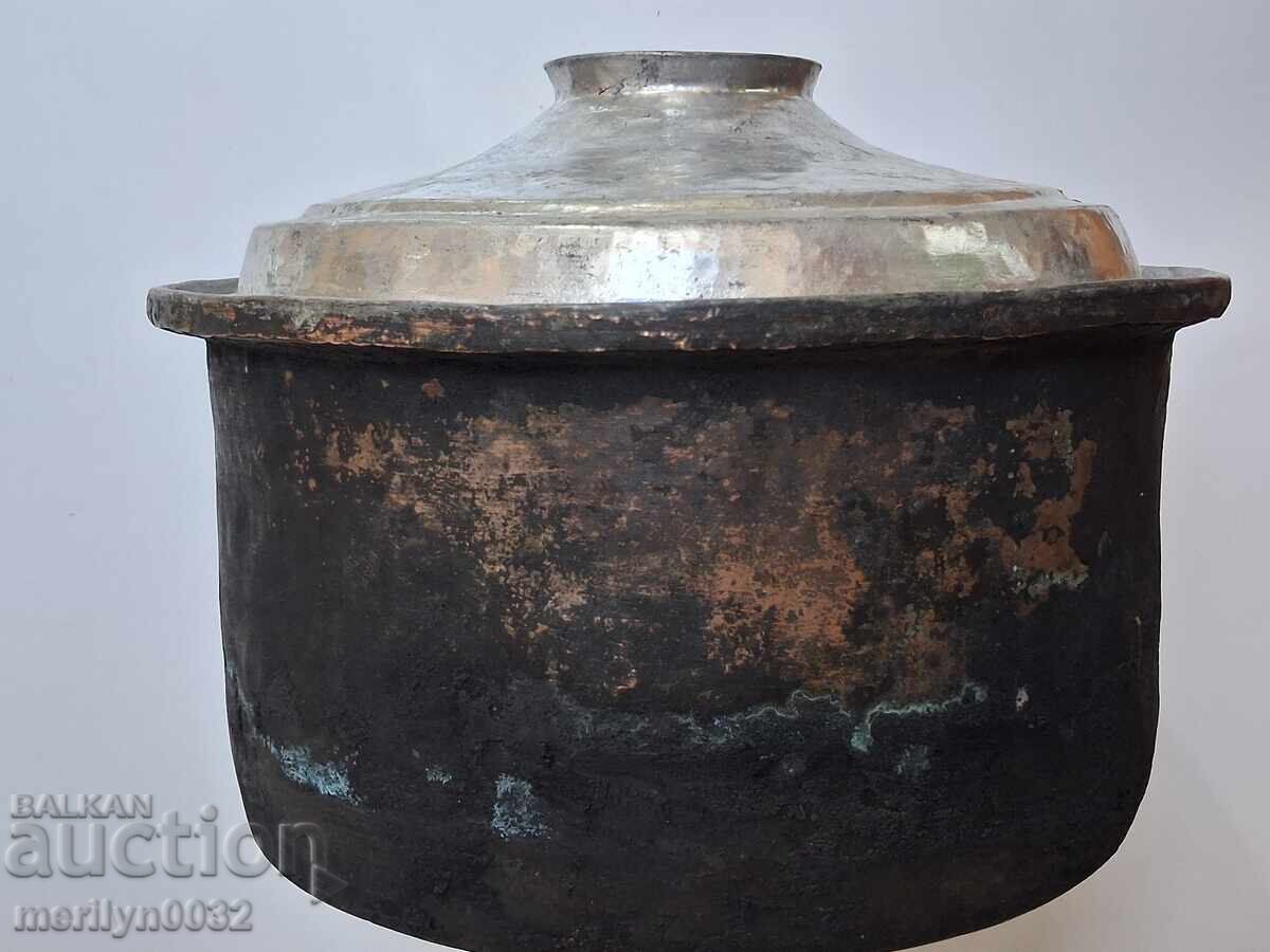 Χάλκινη κατσαρόλα με καπάκι, χάλκινο σκεύος