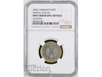 2002F GERMANY PARTIAL COLLAR EURO MINT ERROR UNC DETAILS