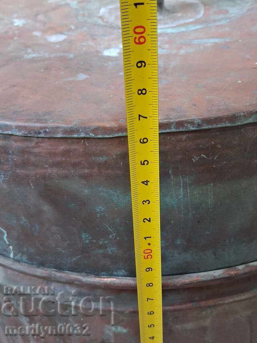 Σπιτικό καζάνι για ρακή χωρίς σωλήνα και σερπαντίνα χάλκινο με καπάκι - 6