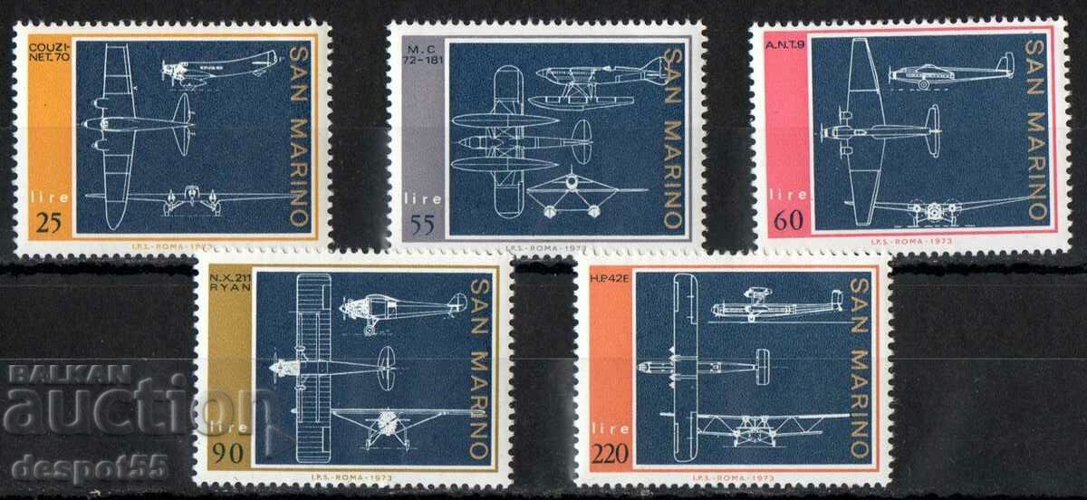 1973. Сан Марино. План на самолет. 1973. Сан Марино. План на самолет.