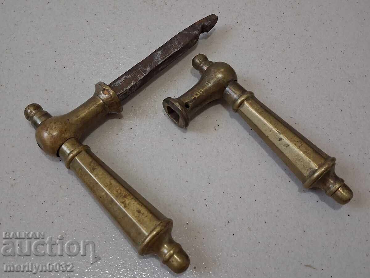 Аукцион Стара брава  бронзов обков ръкохватки Царство България