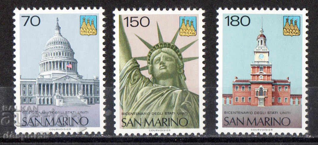 1976. Σαν Μαρίνο. 200η Επέτειος της Ανεξαρτησίας των ΗΠΑ 1976. Σαν Μαρίνο. 200η Επέτειος της Ανεξαρτησίας των ΗΠΑ