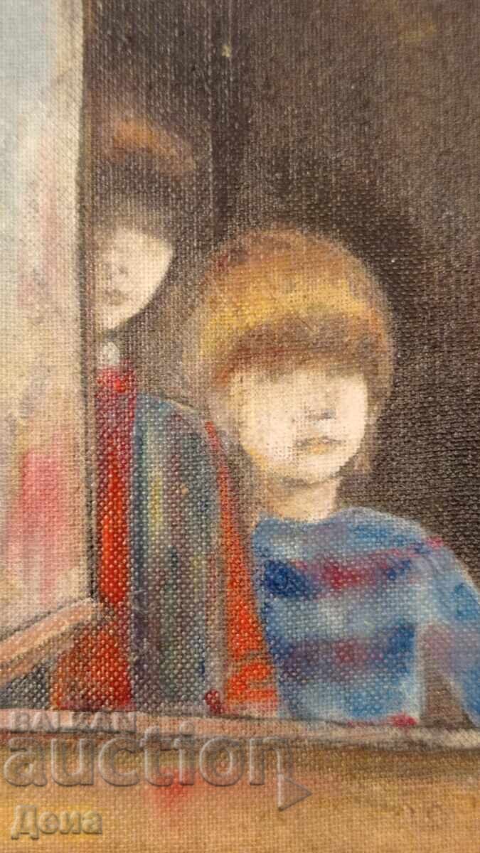 Auction  Interesting small painting from the 80s