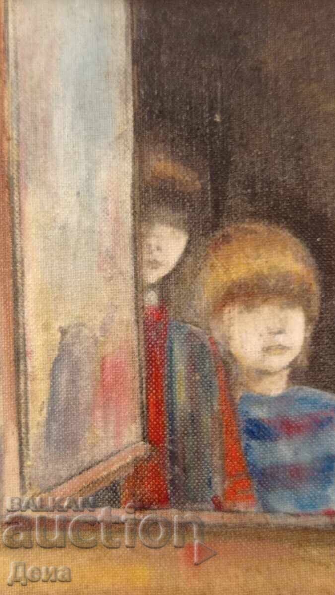 Delivery of Interesting small painting from the 80s