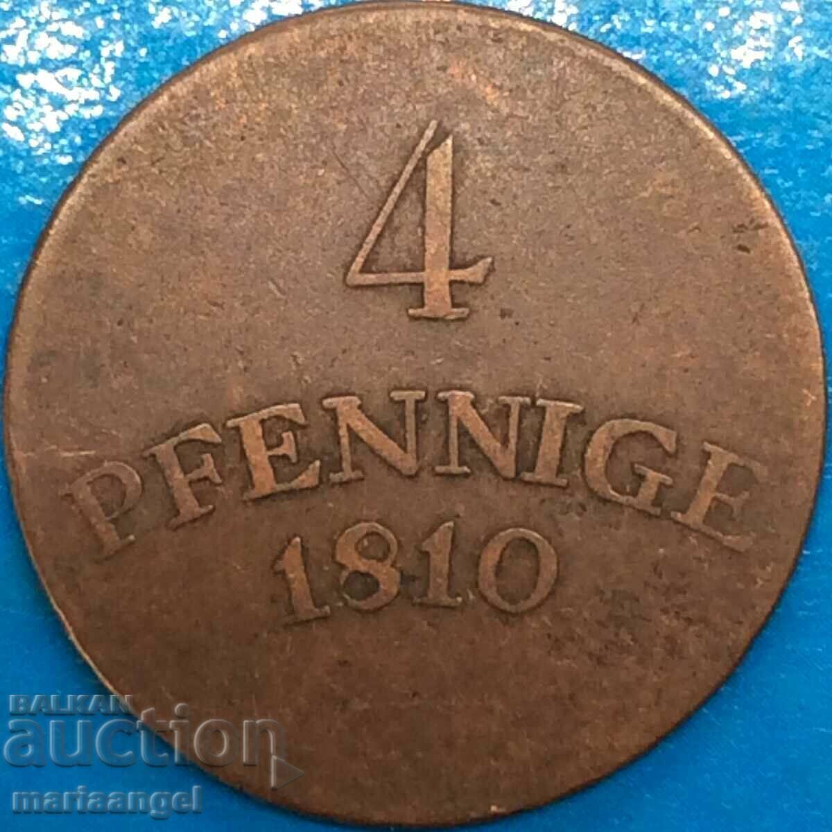 Livrarea Saxonia Weimar Eisenach 4 Pfennig 1810 Germania