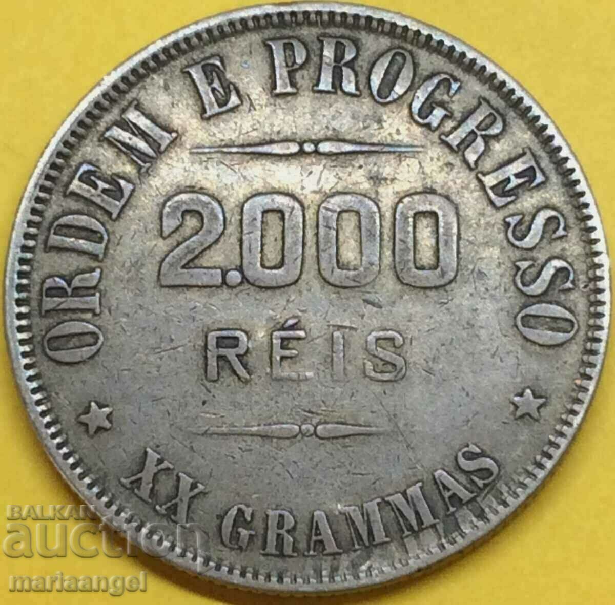 Βραζιλία 1911 2000 reis 20g ασημένια πατίνα με τιμή 76.00 BGN | € 38.86