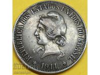 Βραζιλία 1911 2000 reis 20g ασημένια πατίνα