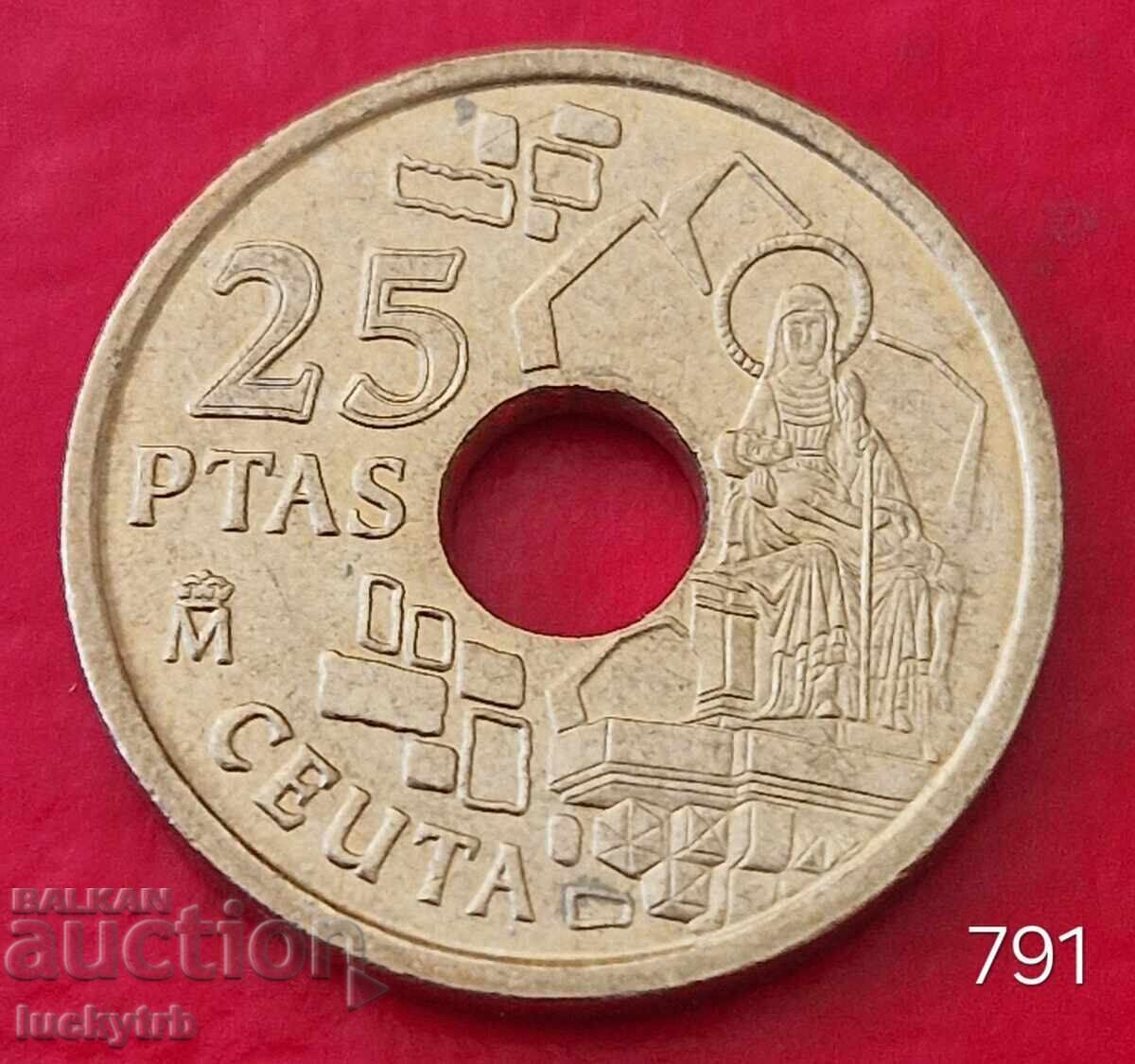 25 песети 1998 - Испания - Сеута