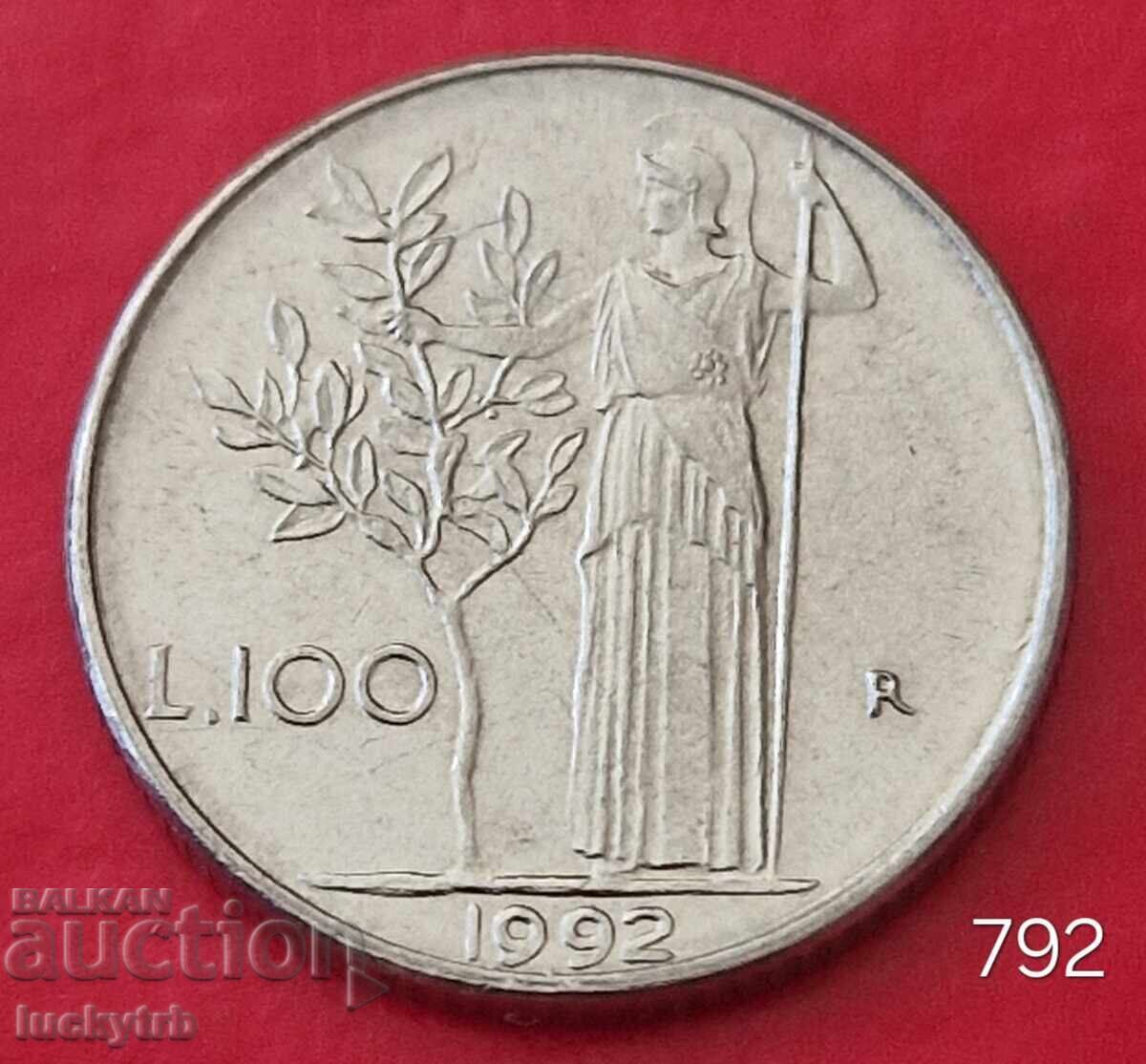 100 lire 1992 - Italia