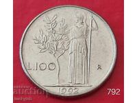 100 lire 1992 - Italia