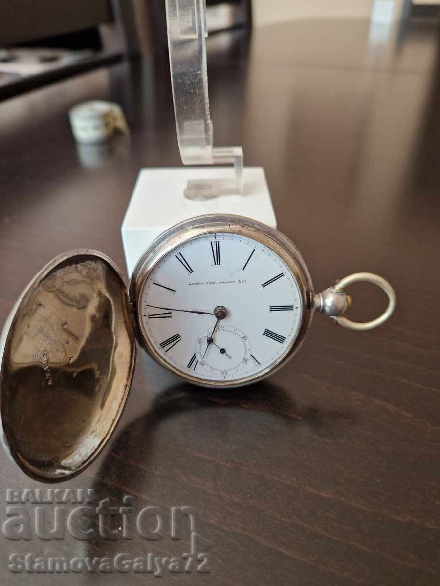 Δημοπρασία Σπάνιο αμερικανικό ασημένιο ρολόι τσέπης Appleton Tracy &