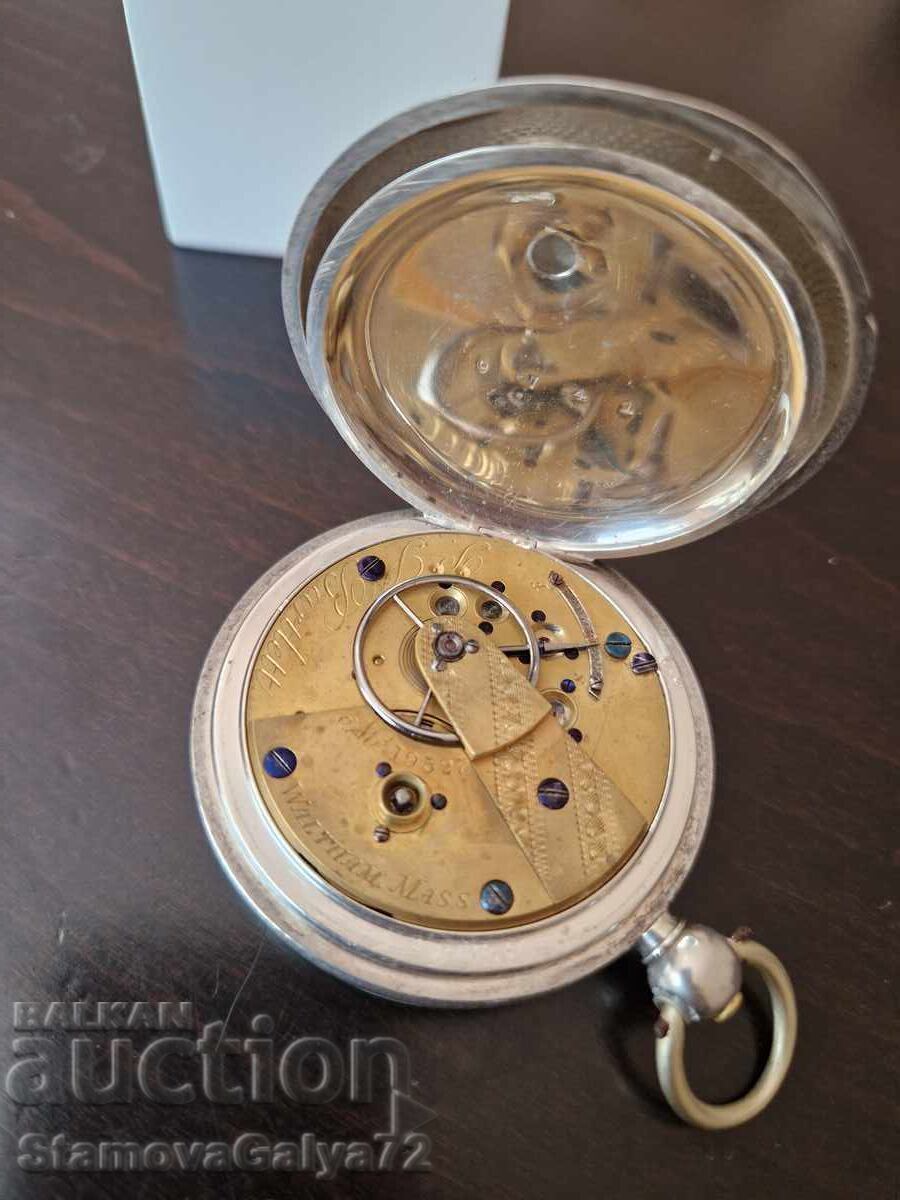 Рядък американски сребърен джобен часовник Appleton Tracy & - 5