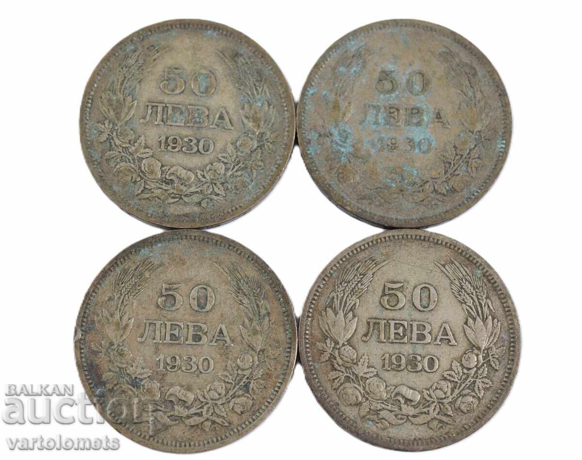 50 leva 1930 - 4 buc - Bulgaria › Țar Boris III