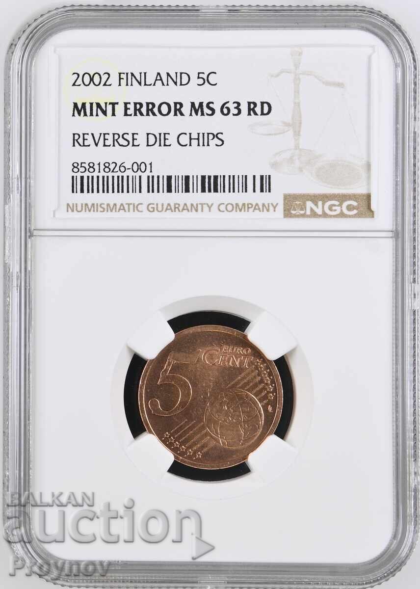 5C - 2002 Finland Mint Error 5C - 2002 Finland Mint Error