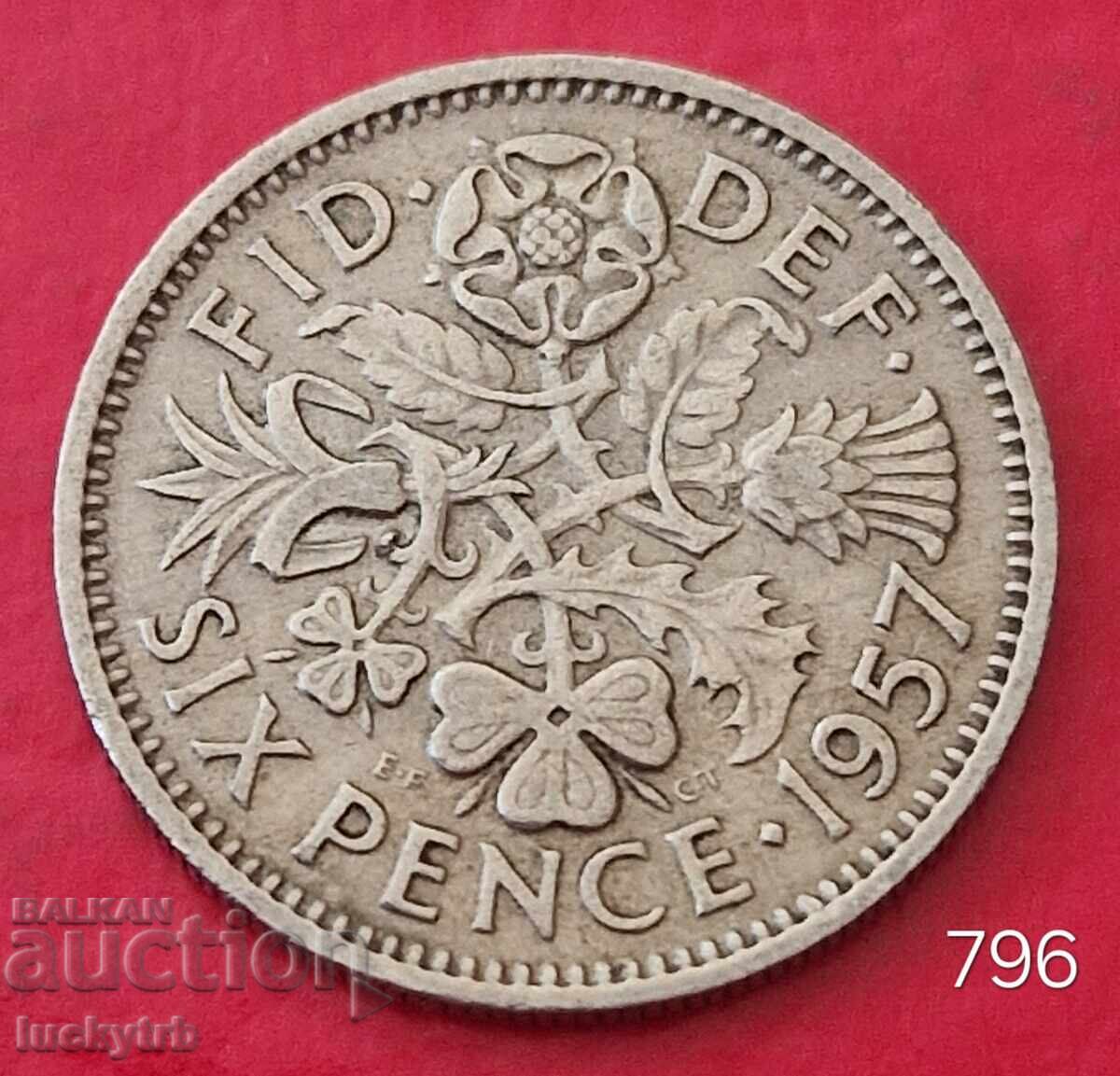 6 pence 1957 - Great Britain 6 pence 1957 - Great Britain