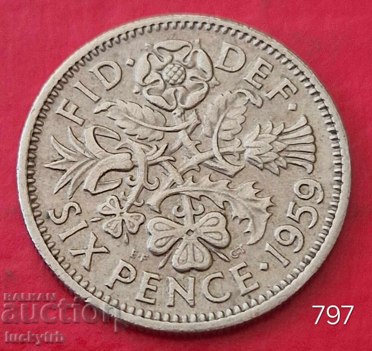 6 pence 1959 - Great Britain 6 pence 1959 - Great Britain