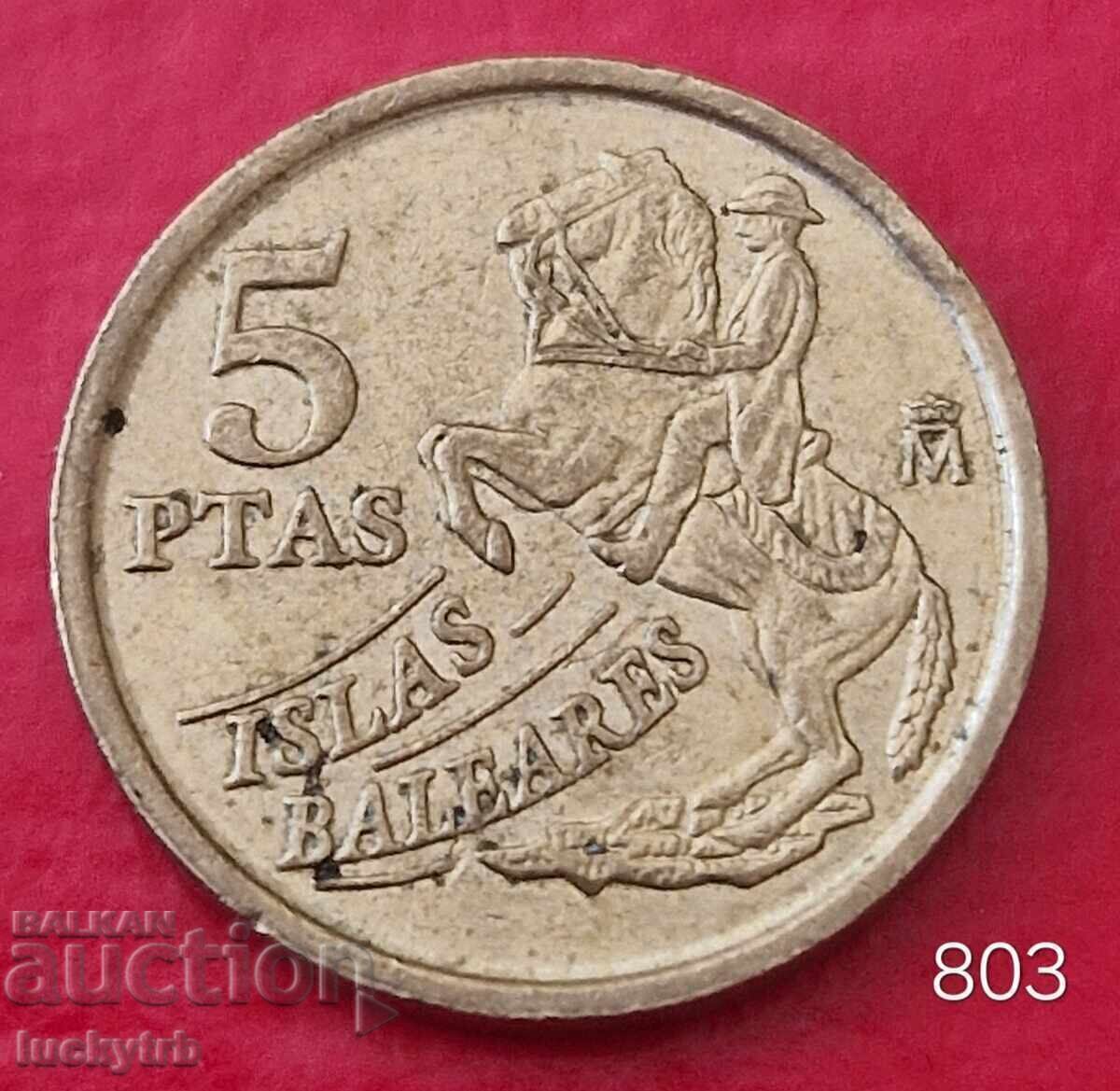 5 πεσέτες 1997 - Ισπανία - Βαλεαρίδες Νήσοι 5 πεσέτες 1997 - Ισπανία - Βαλεαρίδες Νήσοι