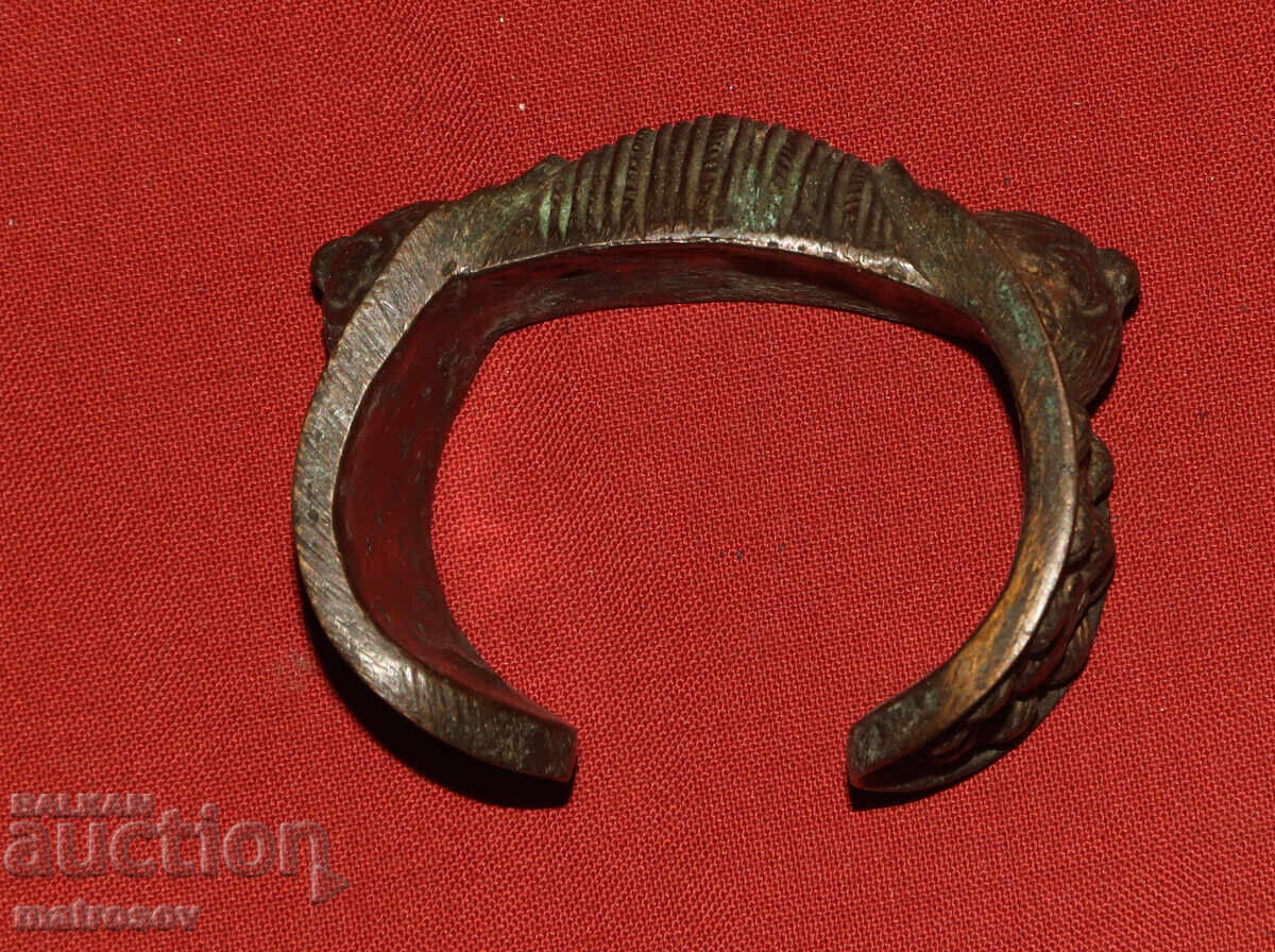 Brățară veche tradițională din bronz, bijuterie, cataramă - 6