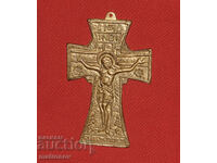 Cruce decorativă din alamă, răstignire