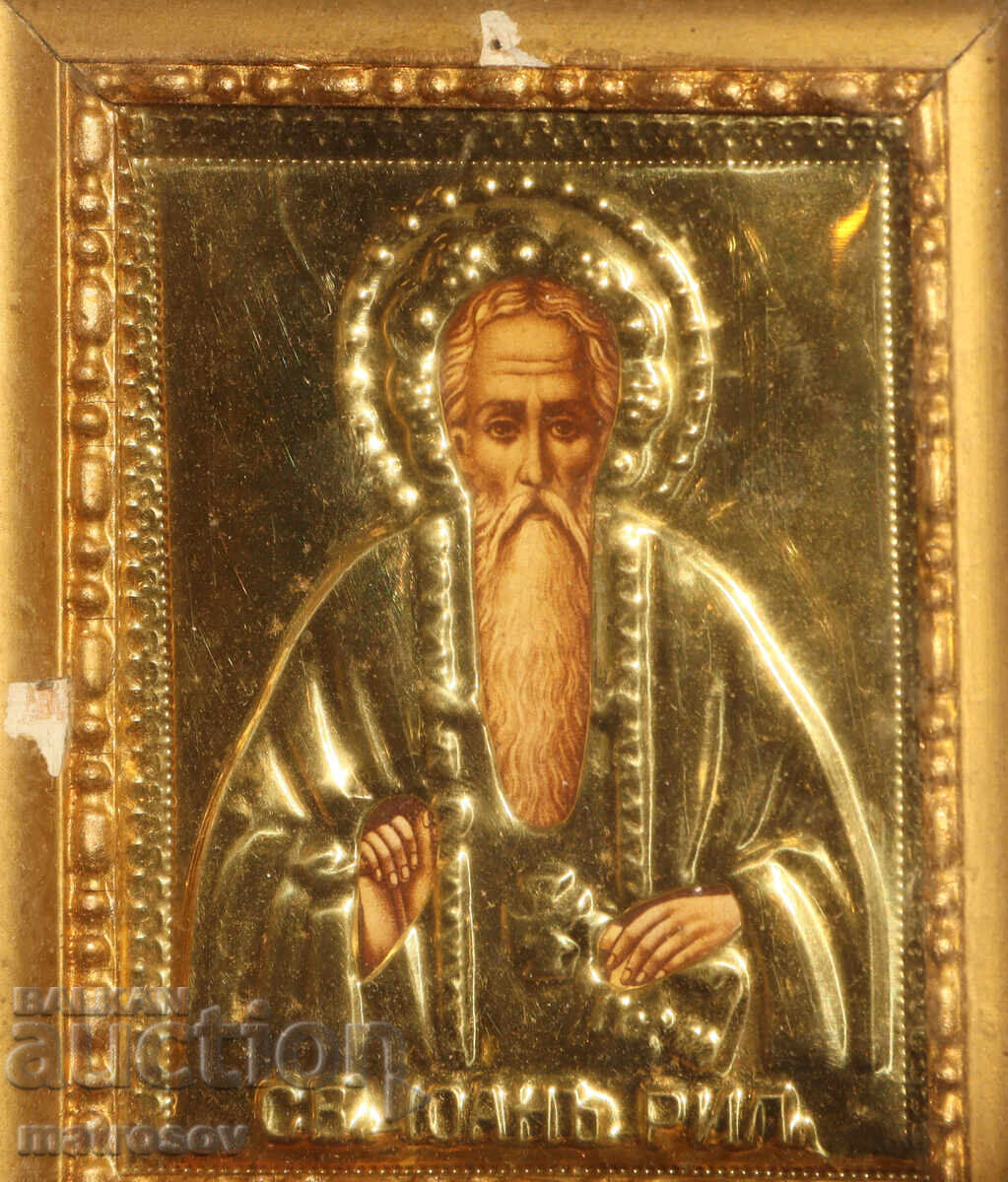 Delivery of Old icon, metal frame, St. John of Rila