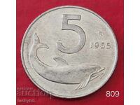5 Lire 1955 - Italy