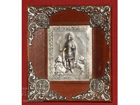 Greek metal icon of Saint Fanourios