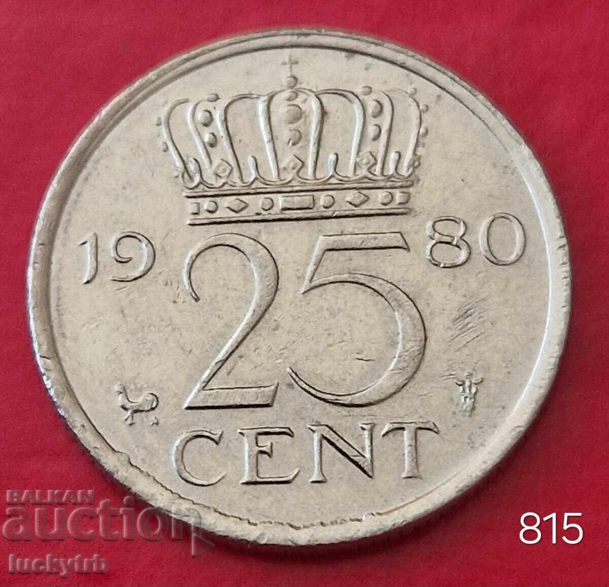 25 σεντς 1980 - Ολλανδία 25 σεντς 1980 - Ολλανδία