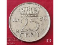 25 de cenți 1980 - Țările de Jos