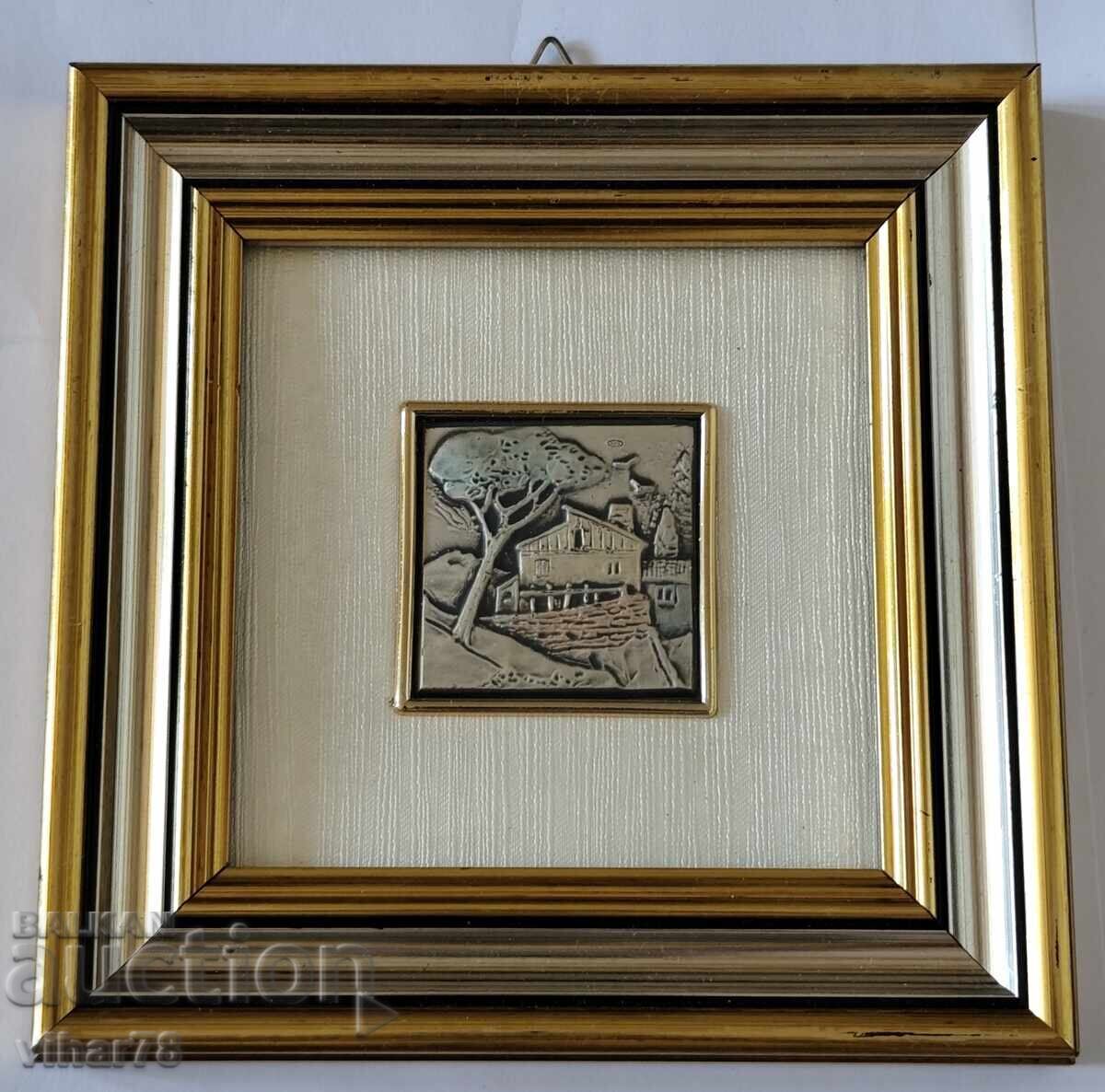 Mica pictură cu plăcuță de argint