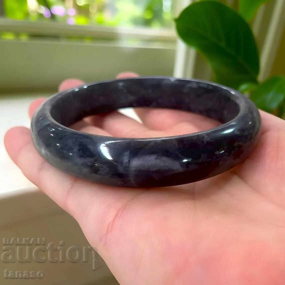 Elegant bracelet made of natural dark jade with price € 30.00 | 58.68 BGN