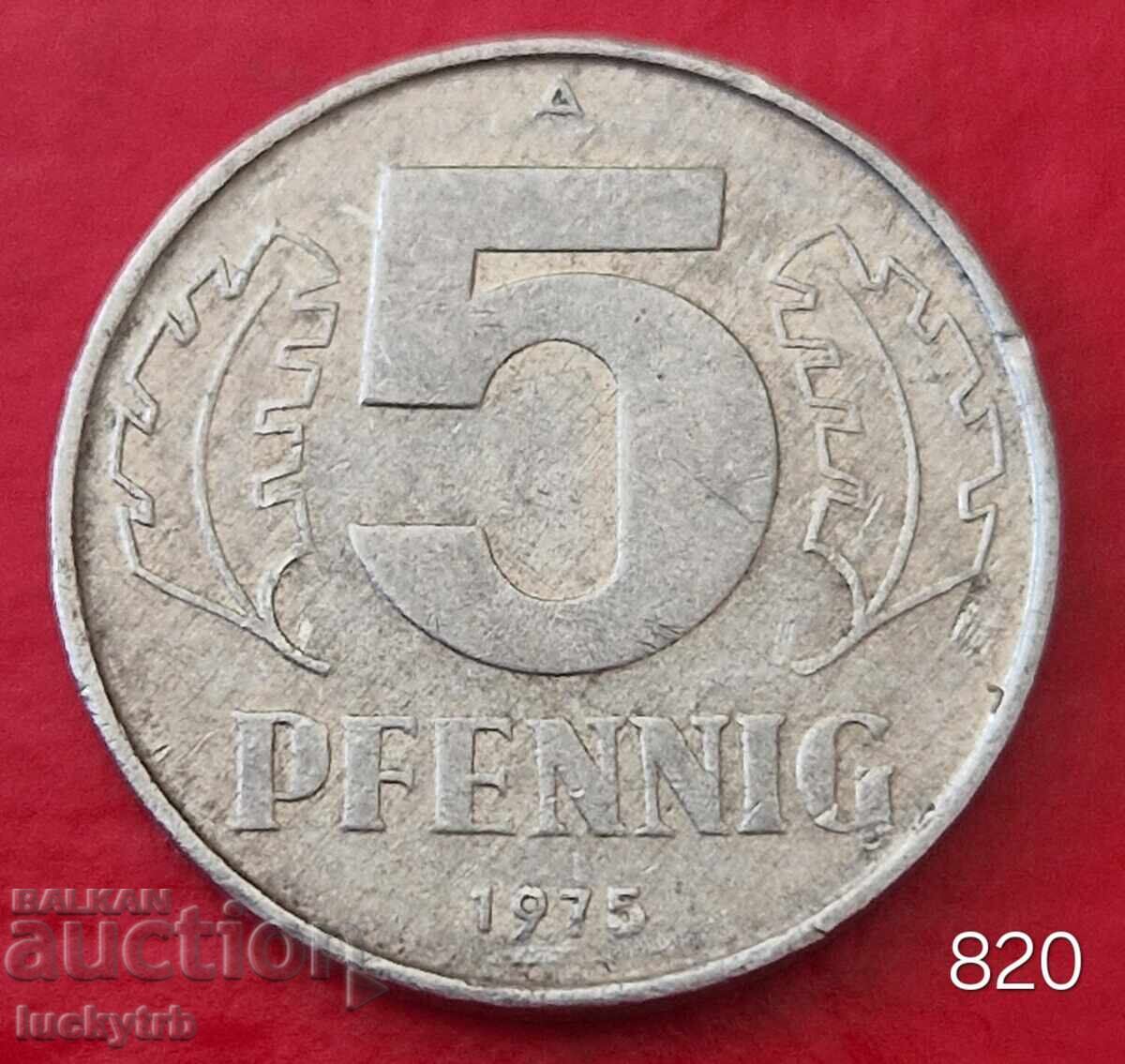 5 Pfennig 1975 - Germany - GDR 5 Pfennig 1975 - Germany - GDR