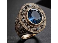 Δαχτυλίδι σε χρυσό χρώμα, με ζαφείρι