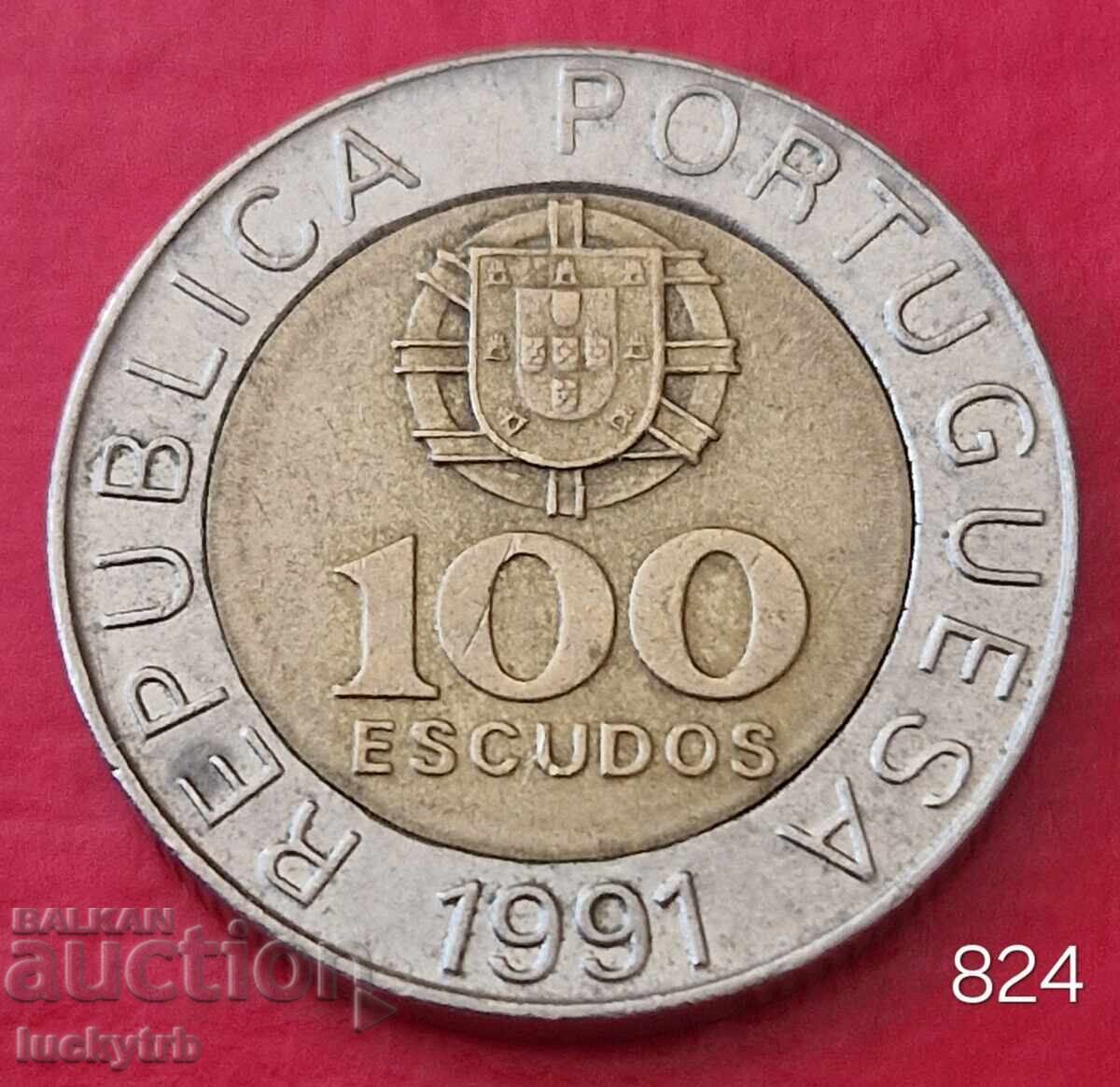 100 ескудо 1991 - Португалия