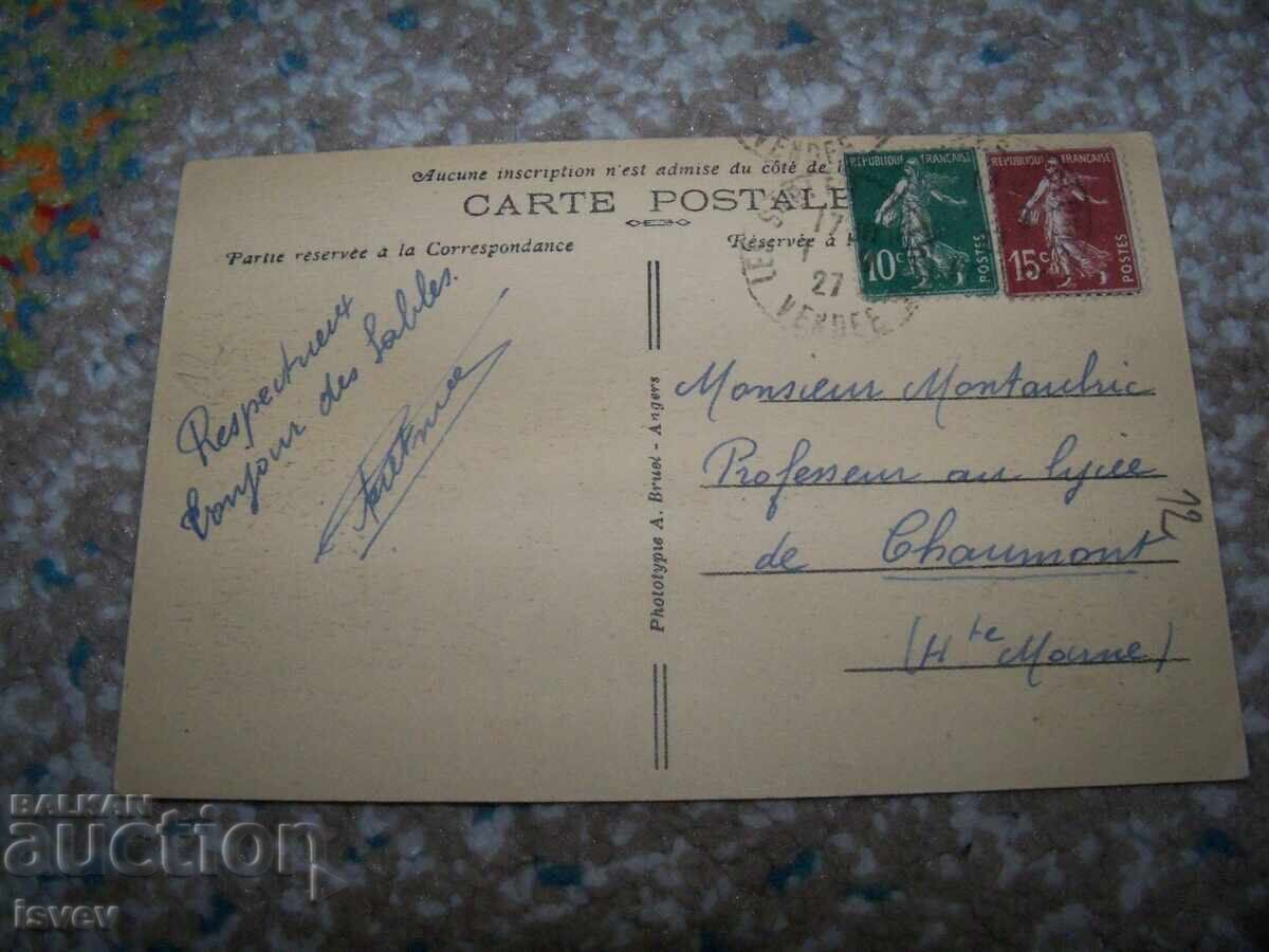 Old French postcard from the Les Sables-d'Olonne resort, 1927 with price 10.00 BGN | € 5.11