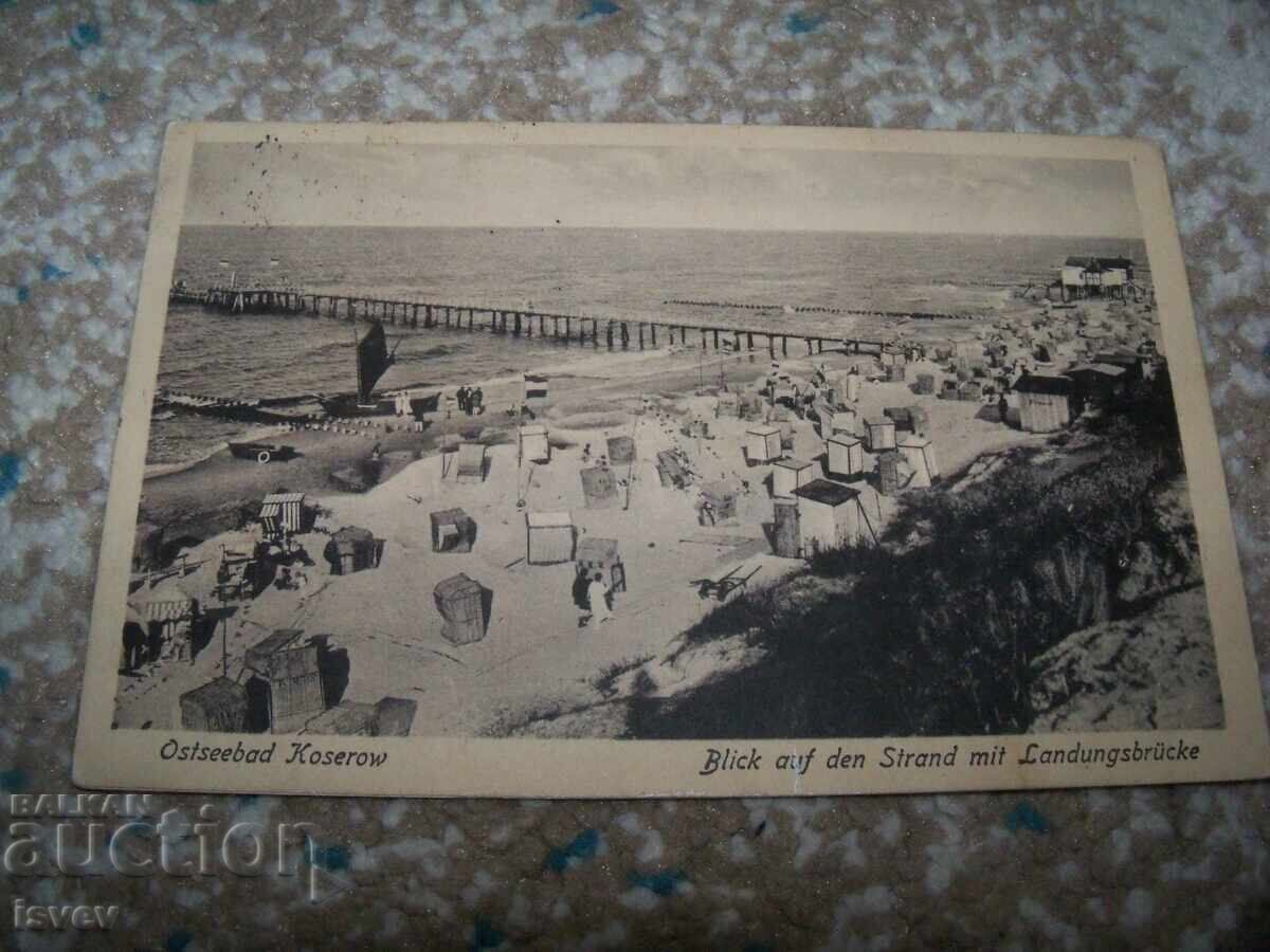 Παλιά γερμανική καρτ-ποστάλ από το Βαλτικό θέρετρο Κοσερόβ, 1930