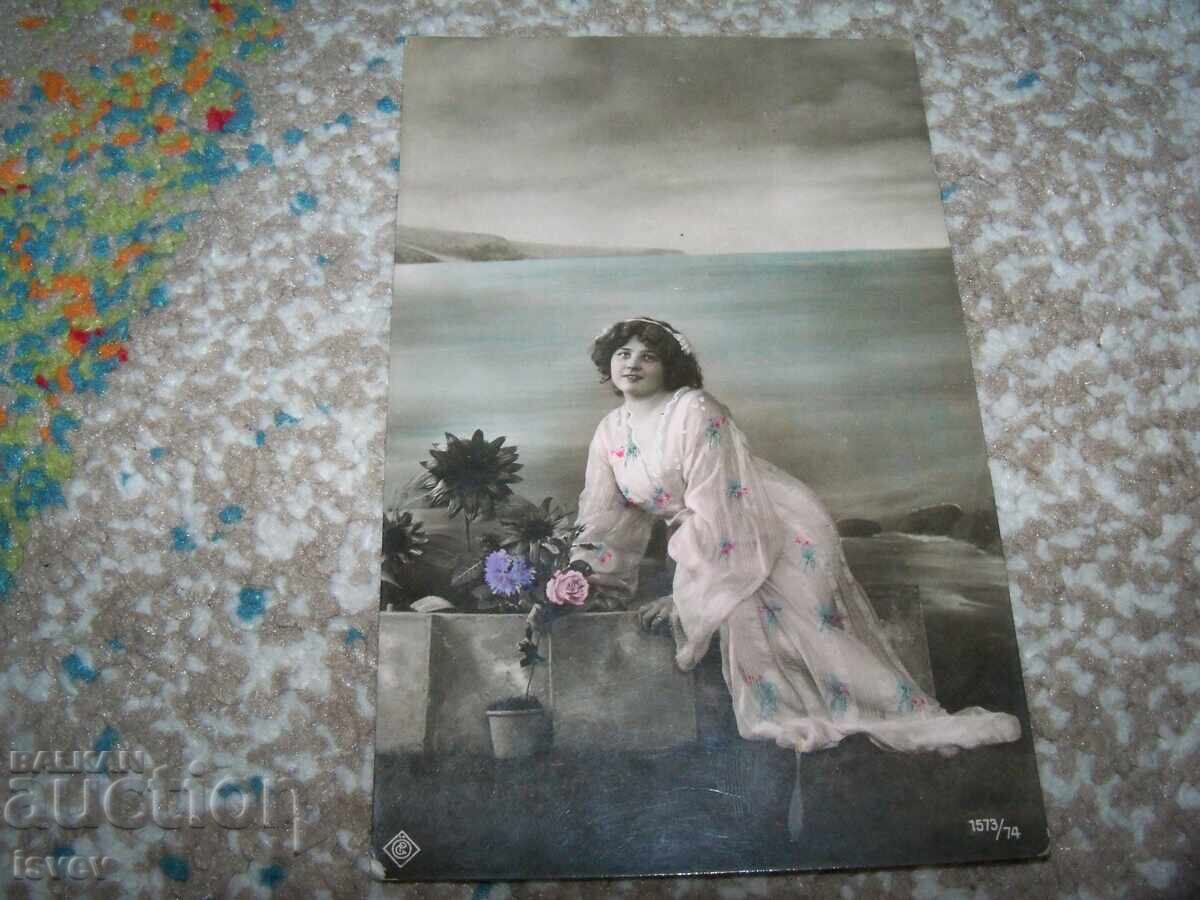 Old romantic postcard sent to Pirdop 1908