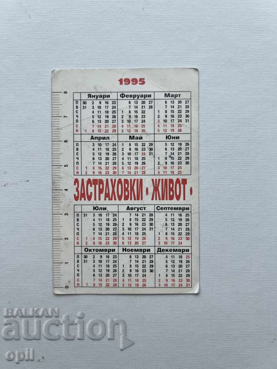 Календарче  ДЗИ  1995 с цена 0.60 лв. | € 0.31