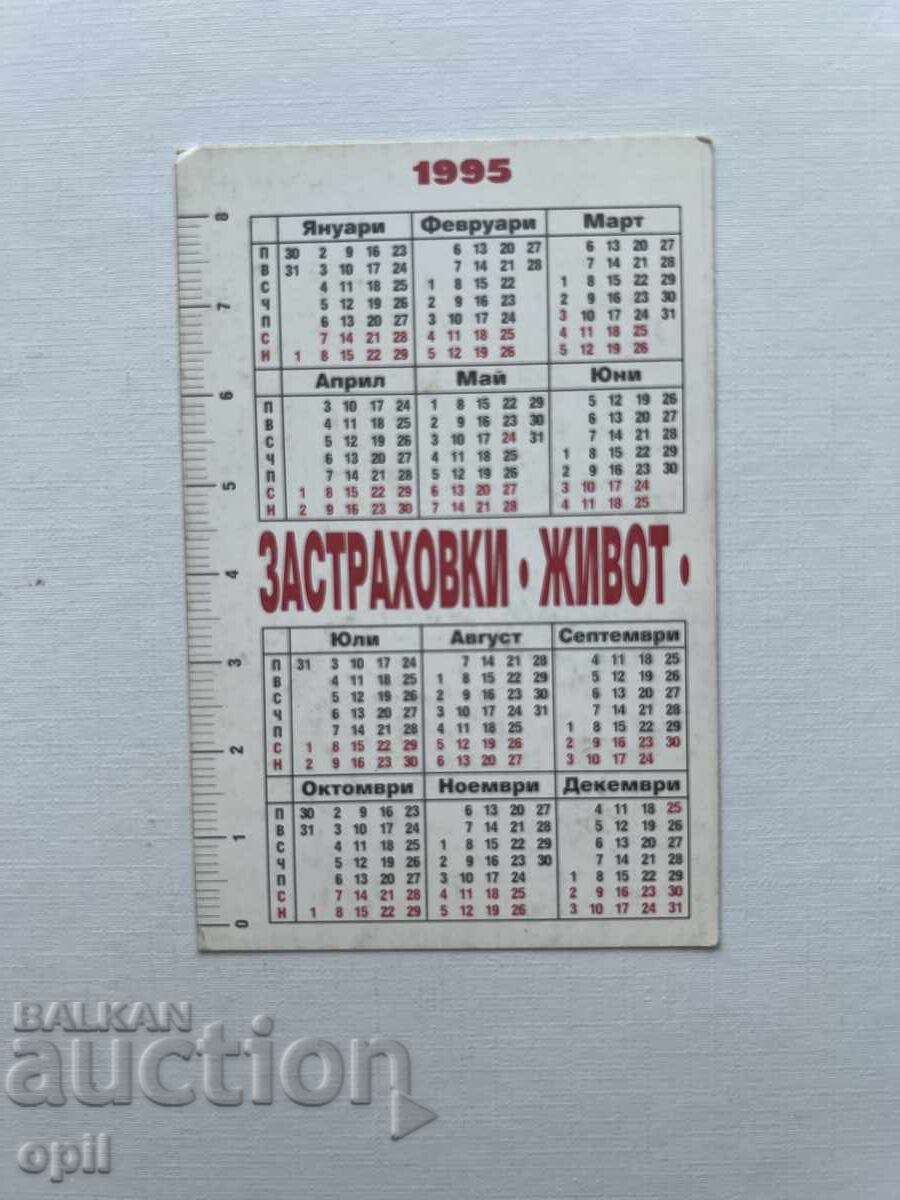 Календарче  ДЗИ  1995 с цена 0.80 лв. | € 0.41
