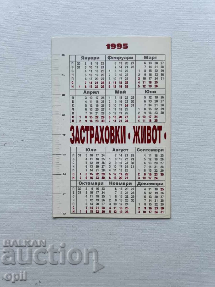 Календарче  ДЗИ  1995 с цена 0.80 лв. | € 0.41