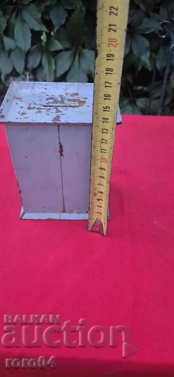 OLD TIN SOCIALIST PIGGY BANK - 5