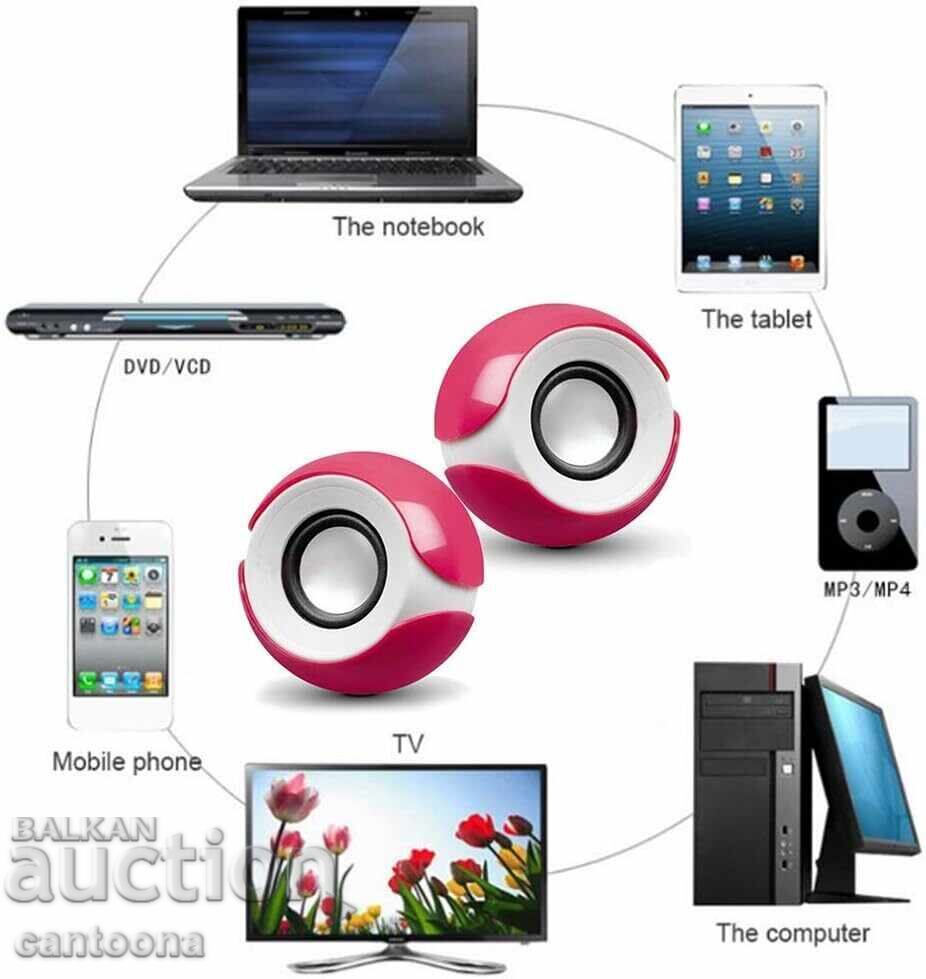 Livrarea Difuzoare active cu USB - 2 x 3 W - G102 Livrarea Difuzoare active cu USB - 2 x 3 W - G102