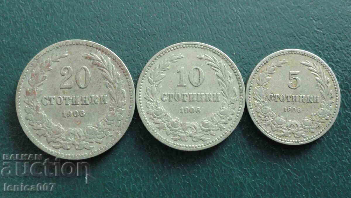 Bulgaria 1906 - Lot complet de monede de argint Bulgaria 1906 - Lot complet de monede de argint