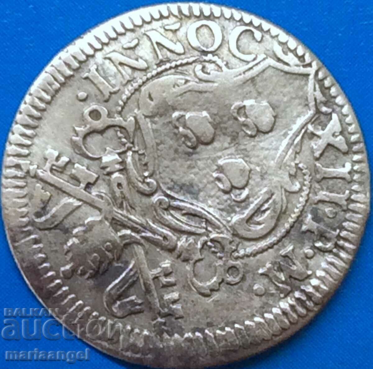 Auction  Innocent XII Grosso 1700 Vatican silver - rare