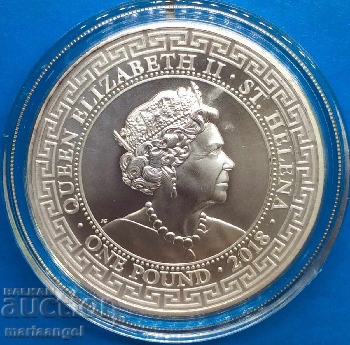 Livrarea 1 Pound 2018 St. Elena Marea Britanie Trade dolar argint Livrarea 1 Pound 2018 St. Elena Marea Britanie Trade dolar argint