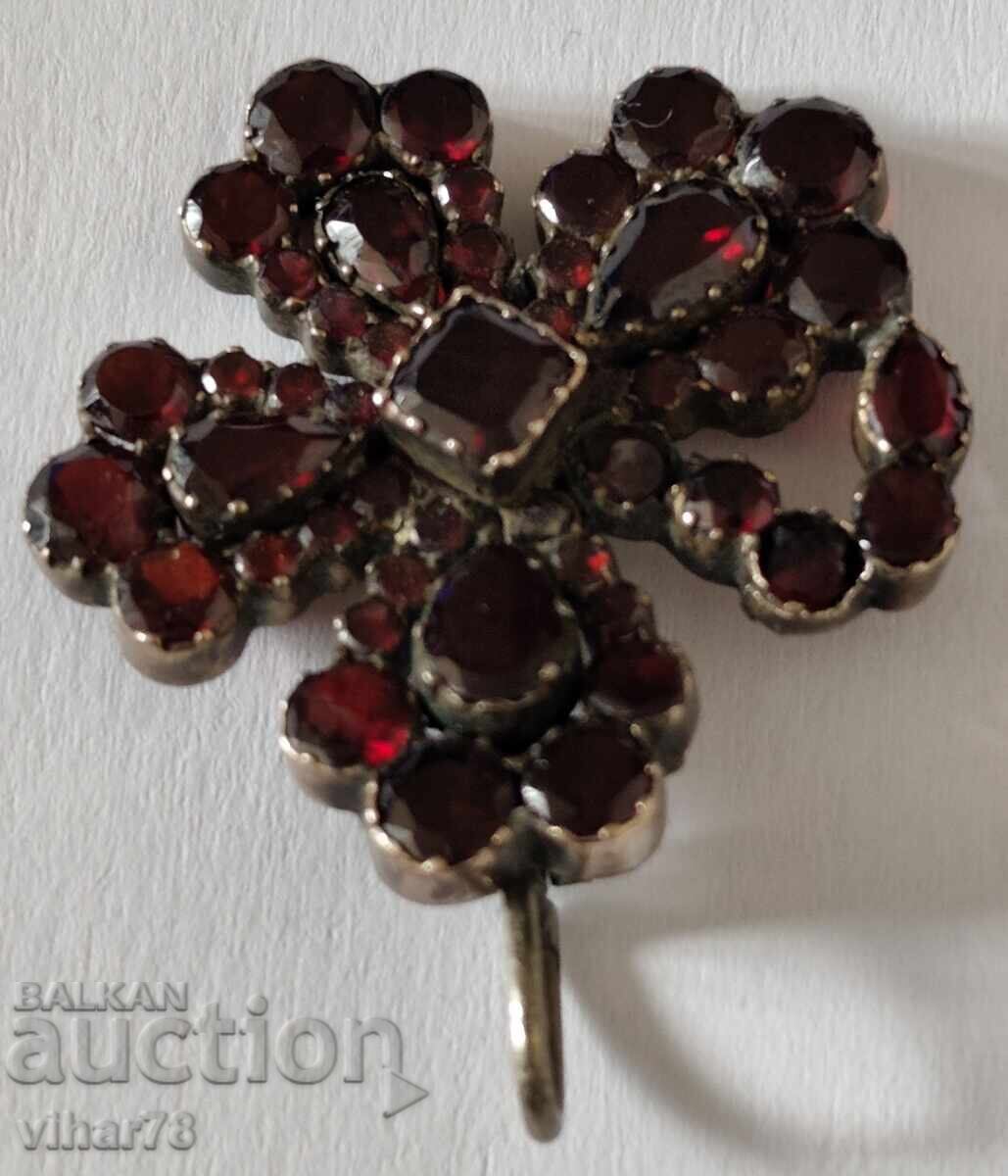 Old pendant with garnet - 6