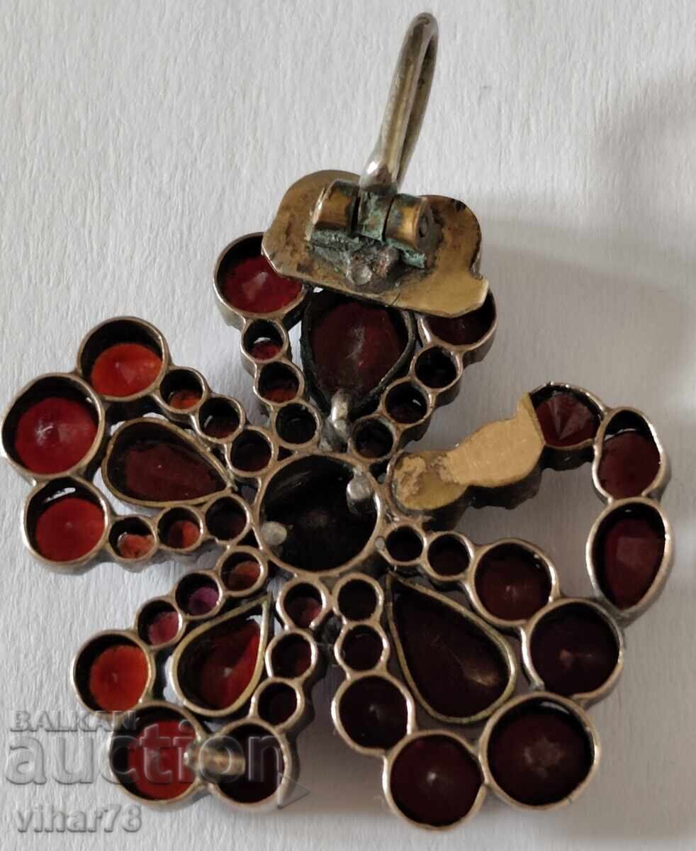 Old pendant with garnet - 7