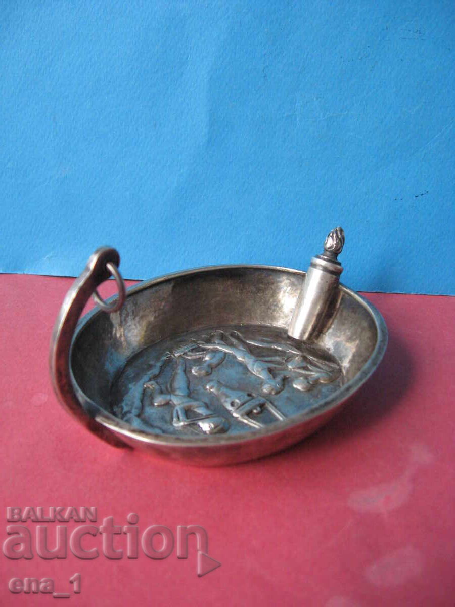 Сребърно гръцко копие на антична миньорска лампа, 900/1000