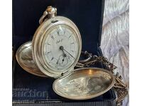 Ceas de buzunar otoman vechi din argint cu cheiță și cheie